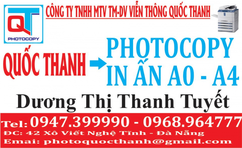 Tiệm photocopy tại Đà Nẵng - Photocopy Quốc Thanh