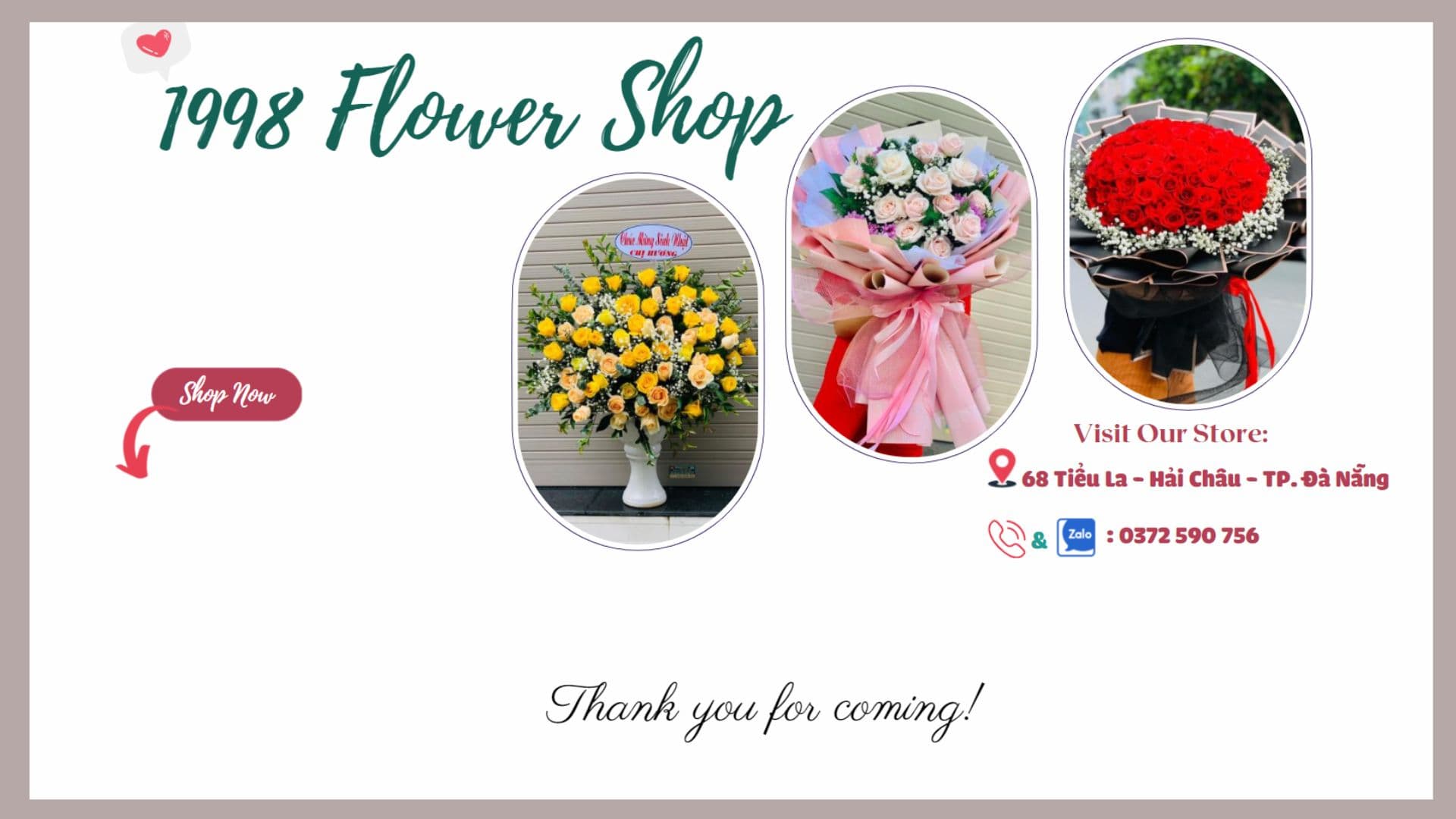 Tiệm Hoa Tươi 1998 – shop hoa tươi gần đây tại Đà Nẵng giá rẻ